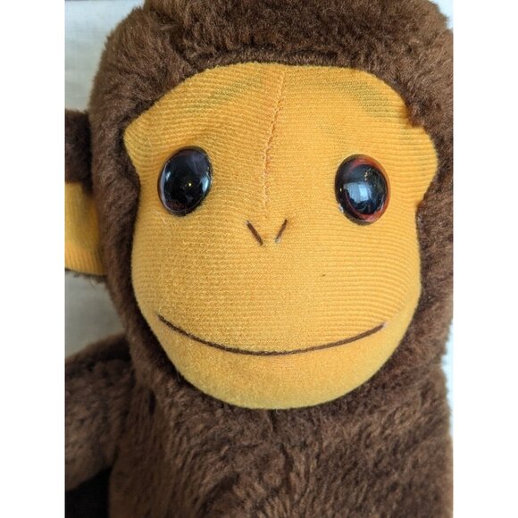 Elka Toys Plush Monkey New York  Stuffed Animal Clasp Hands Old Sad Lonely Vtg - Picture 4 of 16
